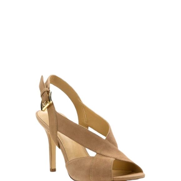 Michael Kors Tan Suede Becky Sandal Heel 10M - Picture 2 of 9